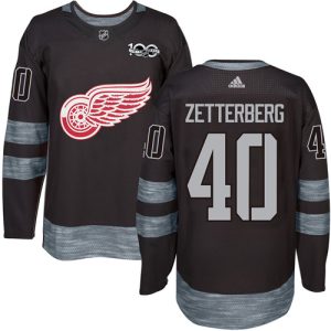 Herren Detroit Red Wings Eishockey Trikot Henrik Zetterberg #40 1Authentic Schwarz 917-2017 100th Anniversary